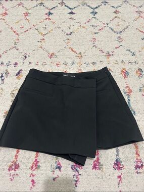 Zara Black Women's Skort with Front Wrap Panel